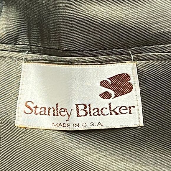 Stanley Blacker Mens Two Button Suit Jacket‎ Green Checkered Lined Notch USA 42 - Picture 6 of 9